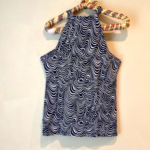 MICHAEL Michael Kors Blue and White Sleeveless Blouse Medium Women's - Picture 5 of 6